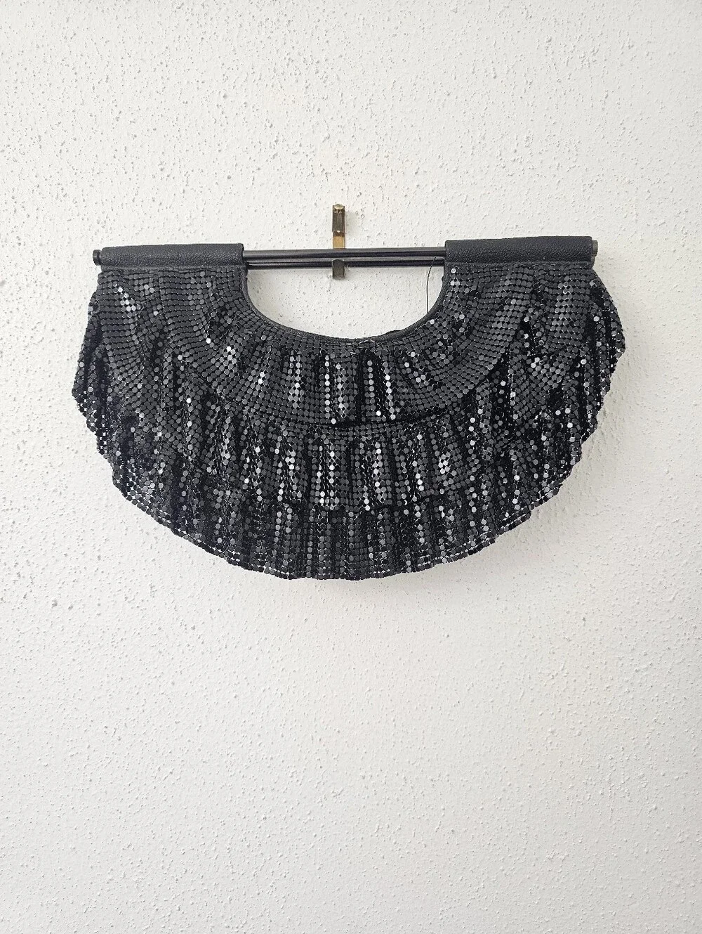 NEW Vintage The Limited Small Black Chainmail Evening Bag Clutch